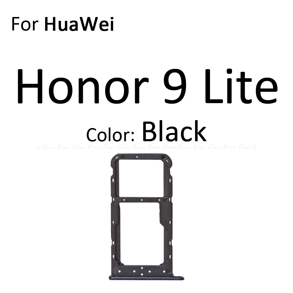 Сим-карты слот, разъем для лотка для устройства чтения sd-карт для Huawei Honor 9 Lite 9i Micro SD Держатель для карт с разъемом контейнер Запчасти для авто - Цвет: For Honor9Lite Black