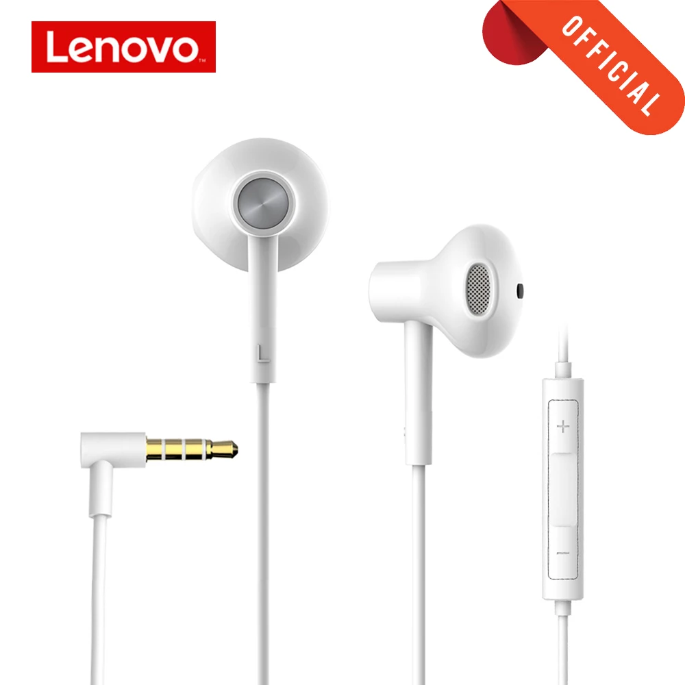 Lenovo наушники полу in ear проводной гарнитуры hi fi звук изоляции подавление шума