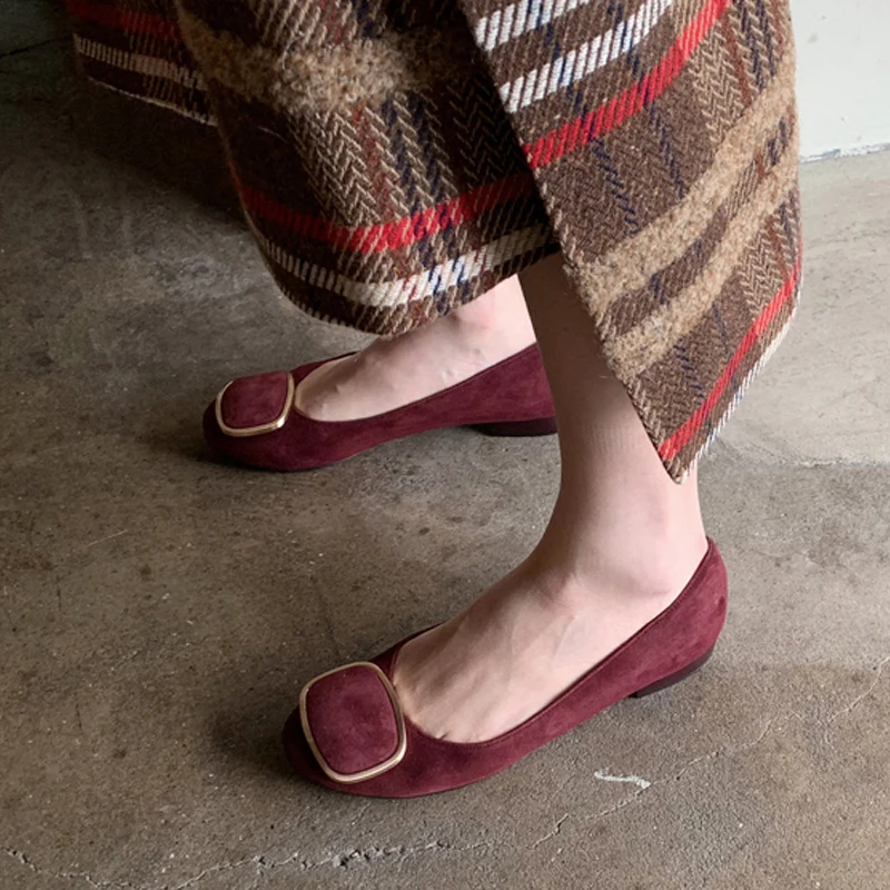 

3 Colors Women Flat Shoes Fashion Round Head Suede Women 2020 Autumn and Winter New Asakuchi Loafers Size 33-46