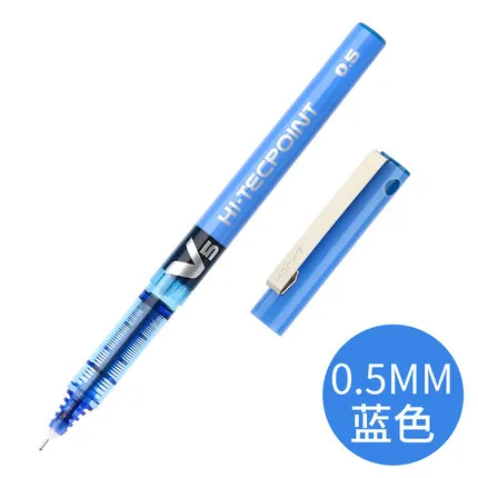 7 шт./лот, ручка Pilot V5 с жидкими чернилами, 0,5 мм, 7 цветов на выбор, BX-V5, стандартная ручка для офиса и школы, стиль канцелярских принадлежностей - Цвет: Синий