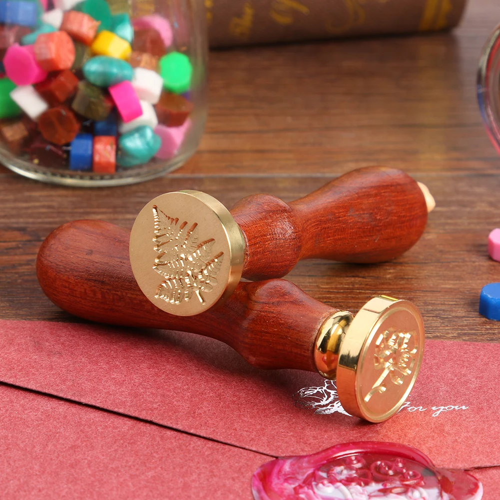 Сургучная печать в стиле ретро декоративная деревянная ручка виде цветка