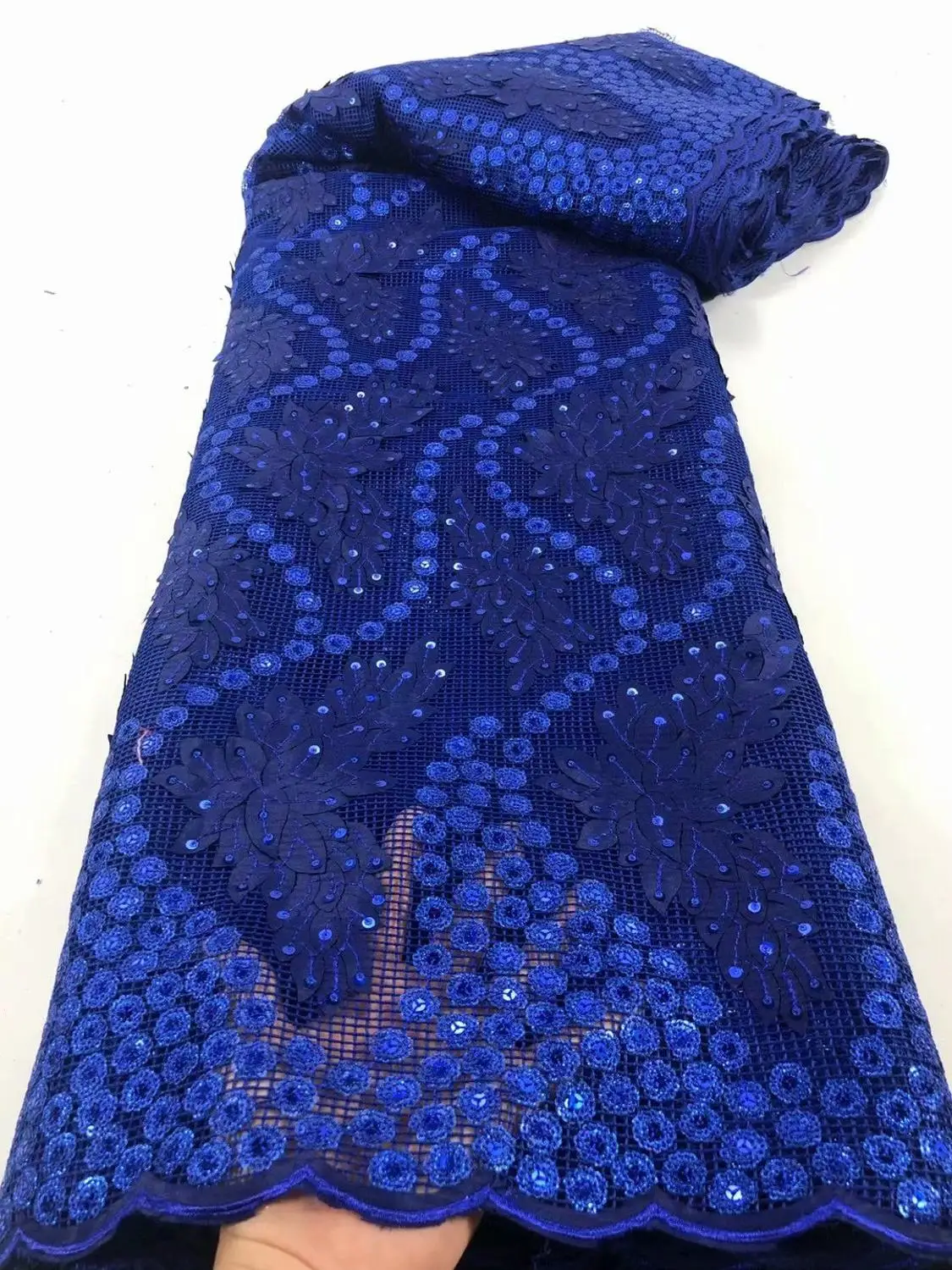 Горячая Распродажа африканская нигерийская вышивка блестками кружевная ткань