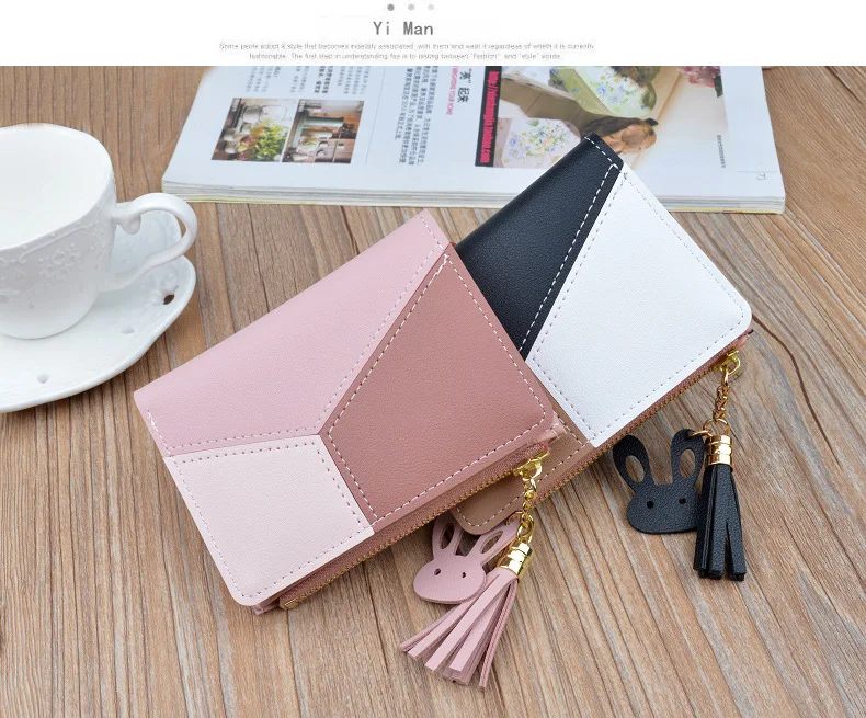 Супер хорошее качество, Женский кошелек на молнии, держатель для карт, Длинный кошелек с кисточками, клатч