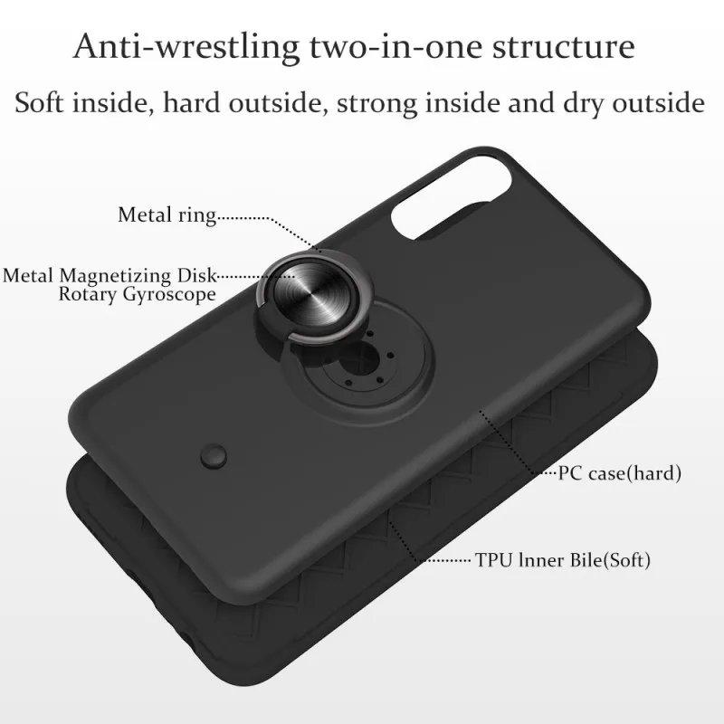 Case for Huawei Honor 9X Pro P Smart Z Cover Silicone Magnetic Ring Mount Gyro For Y9 Prime 2019 Enjoy 9 Plus | Мобильные телефоны