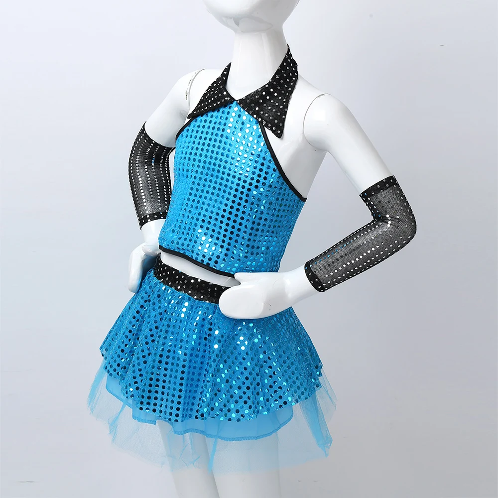 Детский джазовый вальс для девочек современный танцевальный костюм наряд