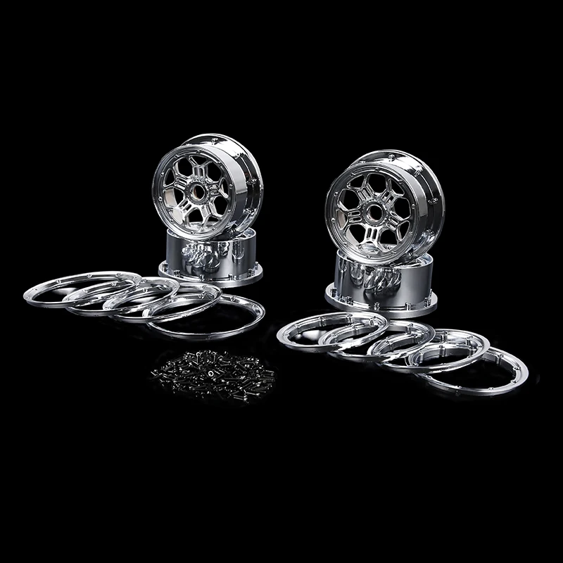 Фото Хромированная передняя и задняя Ступица с комплектом Beadlock для 1/5 ROFUN ROVAN LT KM X2 LOSI 5IVE T радиоуправляемые автомобильные Гоночные Игрушки детали №3