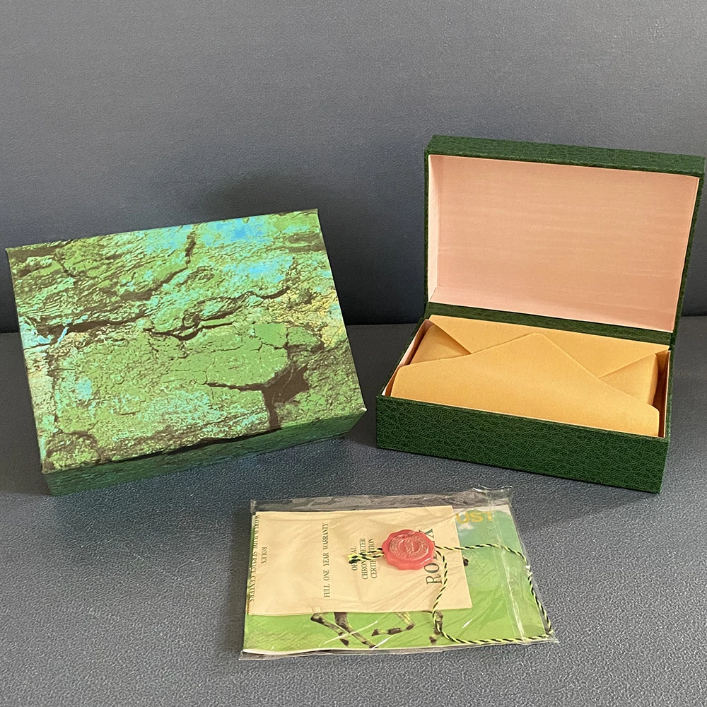 

Rolexables Luxury watch Mens Watch Box Original Inner Outer Womans Watches Boxes Men Wristwatch Green Box booklet card 116610