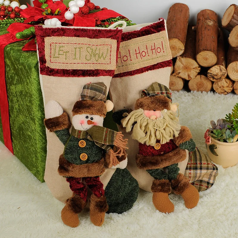 Большие рождественские носки Фотосумка для детей и взрослых праздничное