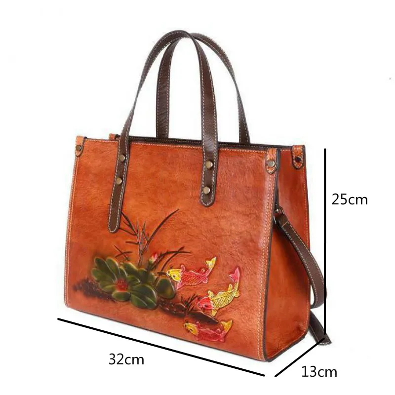 

YourSeason Large Capacity Female 2021 Cowhide Shoulder Retro Bags Casual Tote Genuine Leather Luxury Handbag