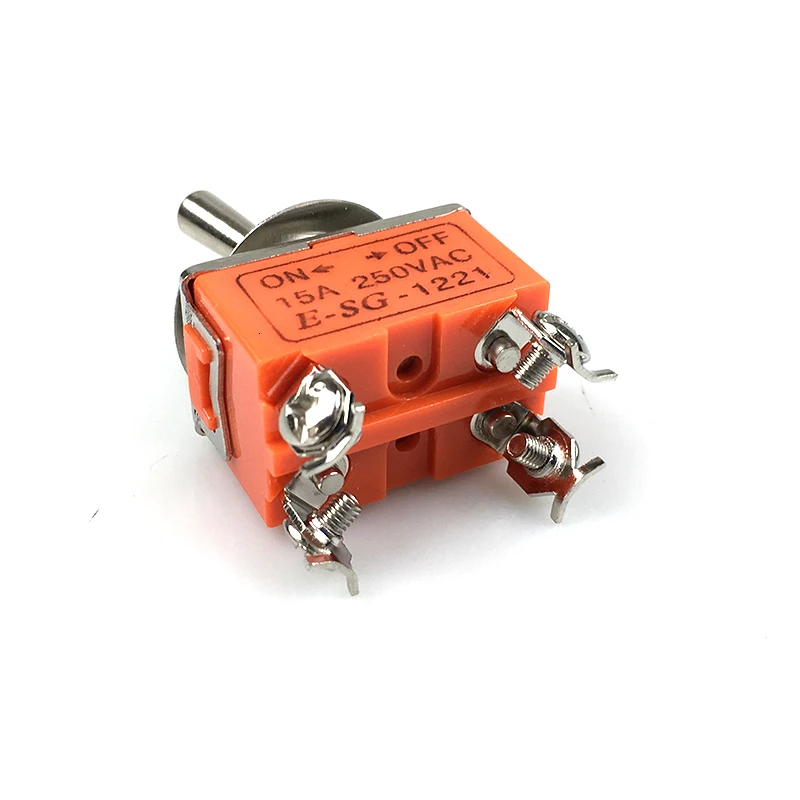 2 шт./компл. электрические мини тумблер переменного тока 250V 15A ампер на включения/выключения 2 Позиции DPST 4 Винтовые клеммы тумблеры 33*20*20 мм