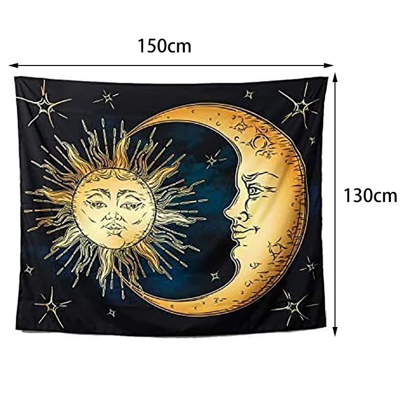 

Tapestry Retro Bohemian Moon and Sun Living Room Exclusive Decorative Wall Hanging Art Horizontal Wall Background