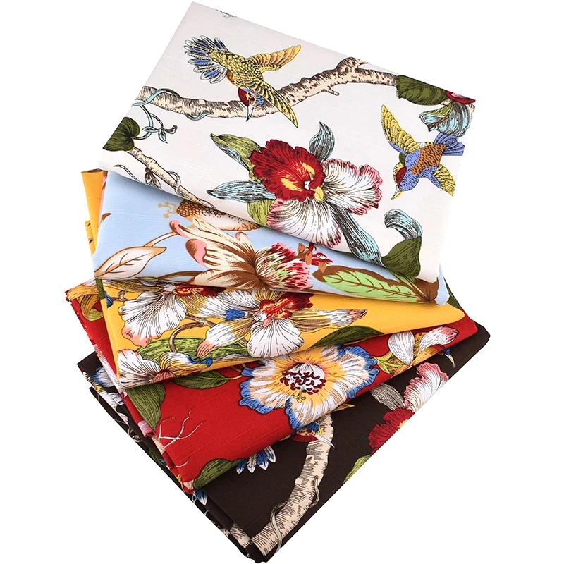 

Nanchuang Bird Patterns Cotton Canvas Fabric DIY Handmade Sewing Cloth For Bag/Sofa/Tabecloth Home Decration Material 50X150cm