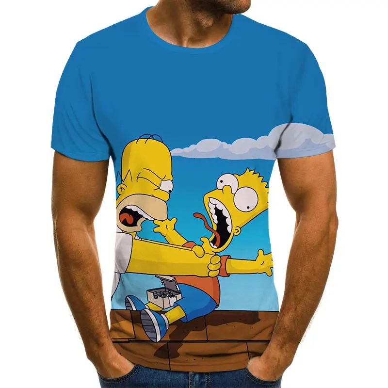 

Summer Men's T-shirt 3D Printed Harajuku Anime Simpson T-shirts Street Kids Top Funny t-shirt for man hip hop clothes for teens