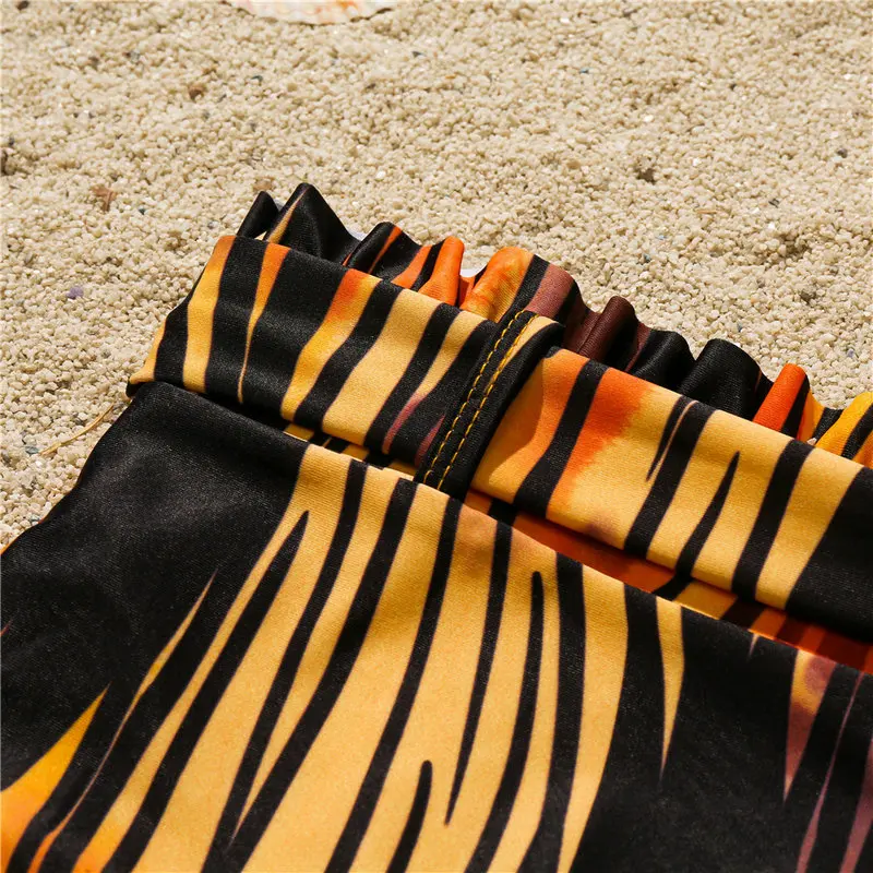 

QINJOYER High Waist Swimsuit Print Women Brazilian Bikini Bandage Swimsuit Triangle 2 Pieces Bathing Suit 2021 Women Swimwear