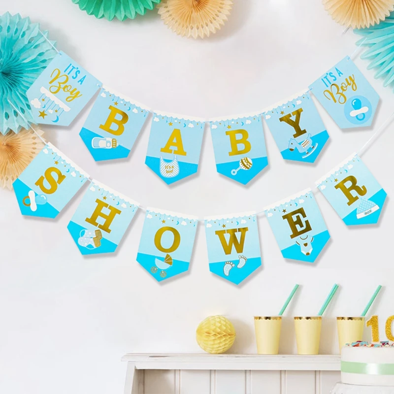 

Розовый/синий Baby Shower баннер воздушными шарами украшения 1st на день рождения украшения Babyshower для мальчиков и девочек вечерние Декор Baby Shower ве...
