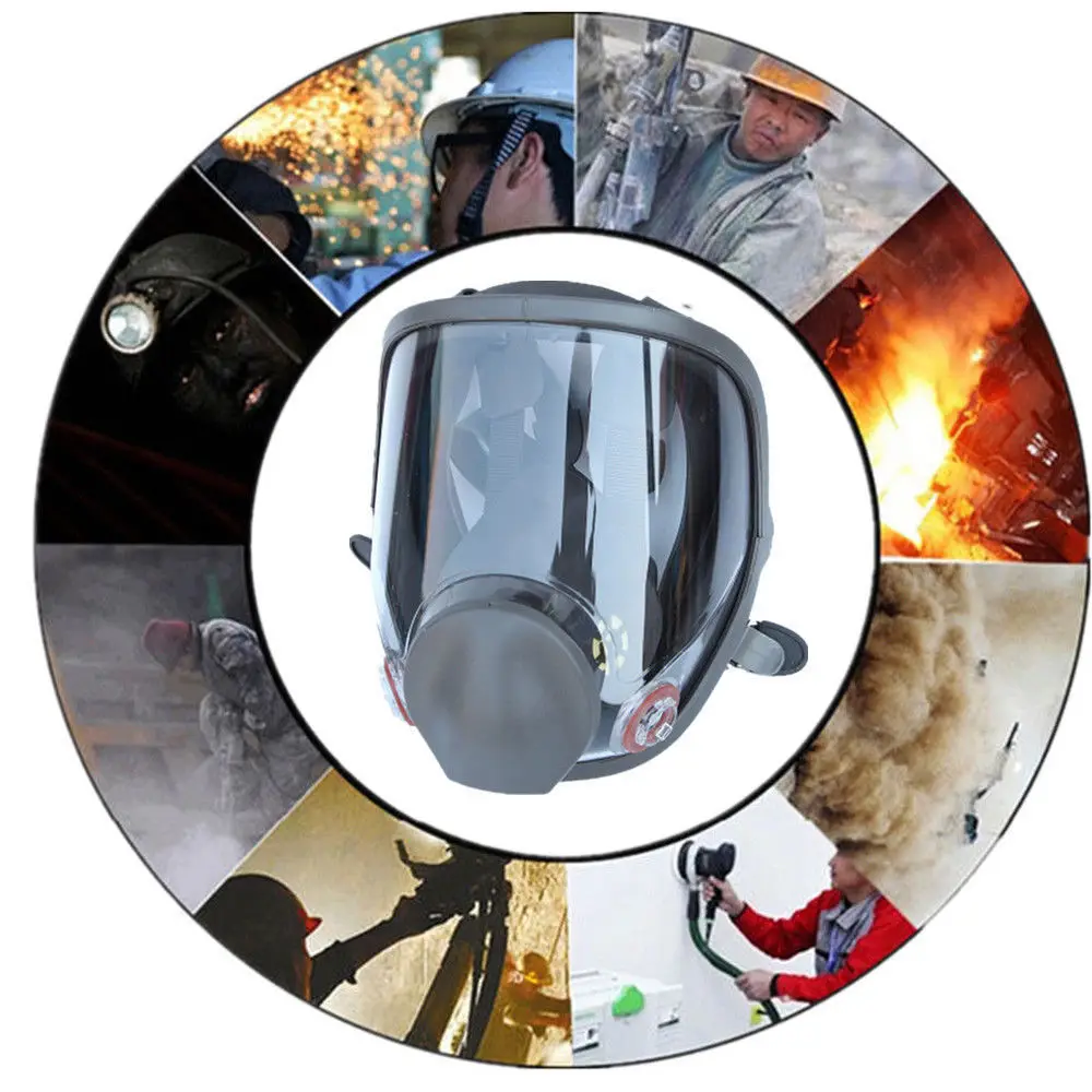 

Gas Mask 7in1 6800 Full Face Mask Anti Acid Industrial Respirator Painting Spraying Multi-function Dust-proof with 6002 Filters