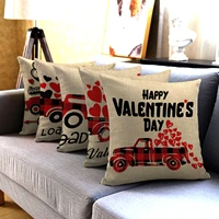 valentines day gift pillow case red heart full of truck photo cushion cover printed throw pillowcase for home sofa decor pillow