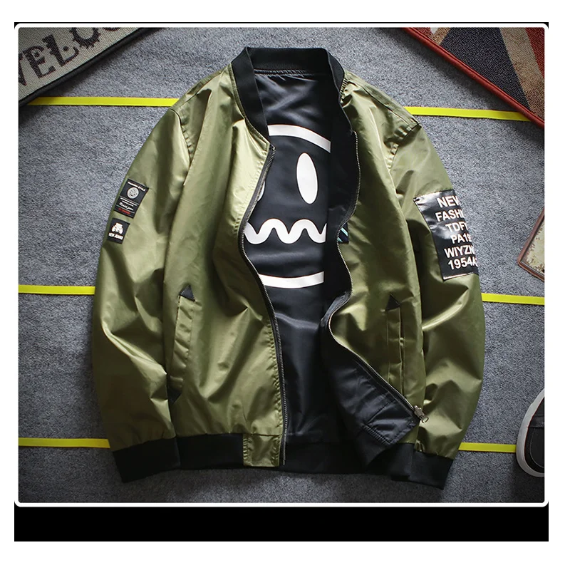 

Men's jacket new double-sided jacket jacket men's casual jacket baseball uniform men's