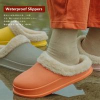 new 2021 women house slippers eva warm fur winter indoor shoes lovers plush home floor slides female male kitchen work slippers