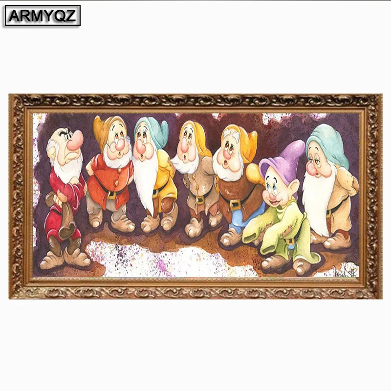 DIY 5d алмазная картина семь гномов смолы Стразы вышивки крестом квадратная