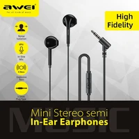 awei pc 7 wired earphones 3 5mm jack earbuds stereo bass sound earphone headset with microphone in ear wired earphone for phones