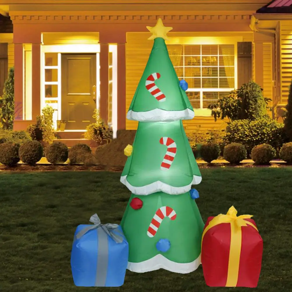 

1.8M Inflatable Christmas Tree Gift Huge Glowing Xmas Tree Decoration Prop For Home Indoor Outdoor Lawn Yard Decorations