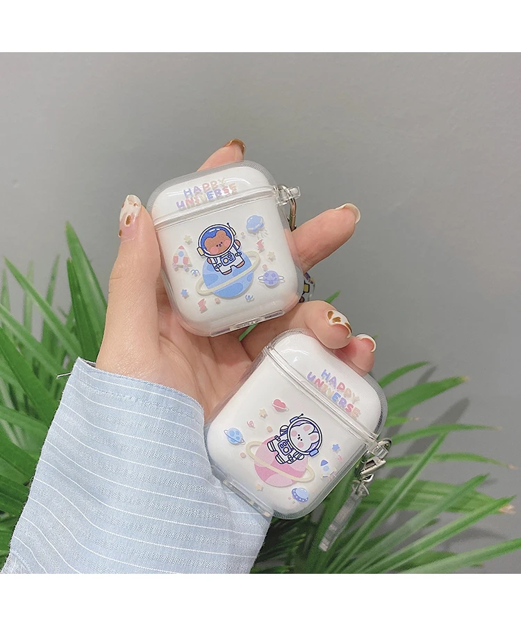 Чехол для AirPods 3rd Pro чехол с космическим медведем Кроликом подвеской наушников Apple