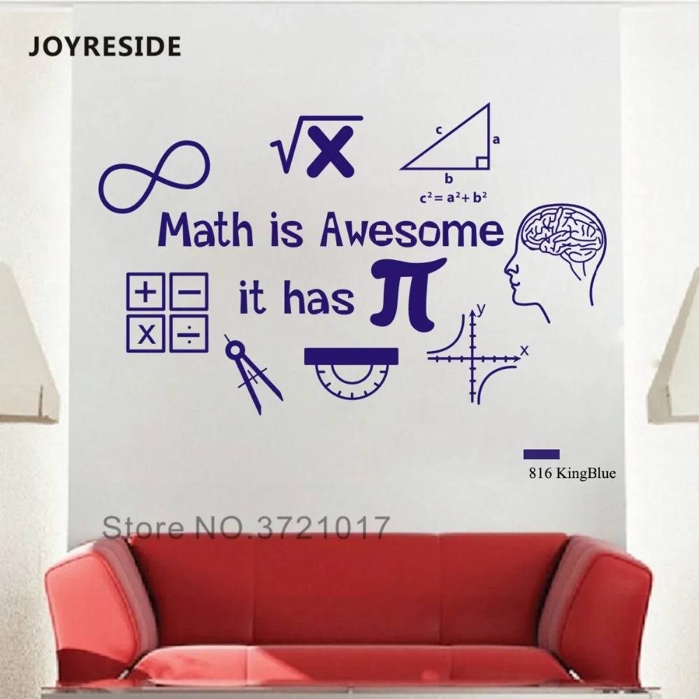 JOYRESIDE Математика удивительный Настенный декор мышление стикеры калькулятор наклейки виниловые украшения интерьера дома дизайн искусство фрески A1205