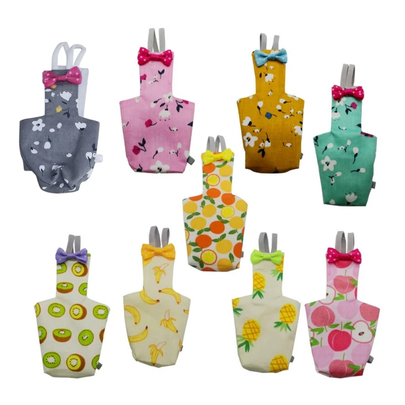 

Подгузник для попугаев с бантиком, милые красочные фрукты, цветочные, кокатические голуби, малые, средние, большие питомцы, летающий костюм ...