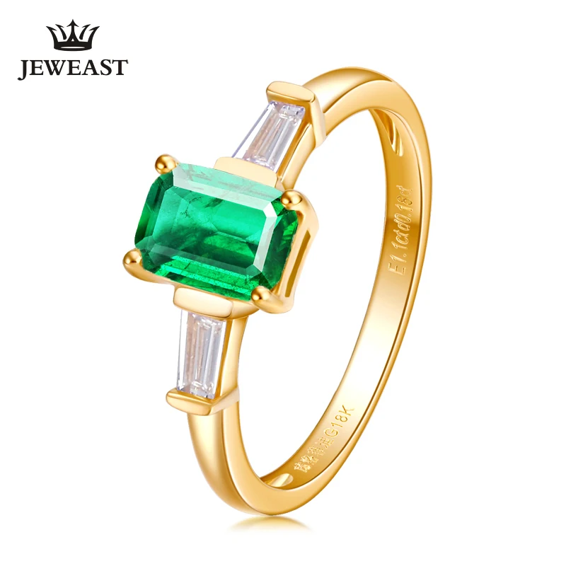 Женское кольцо в форме сердца из 18-каратного золота с натуральным изумрудом |