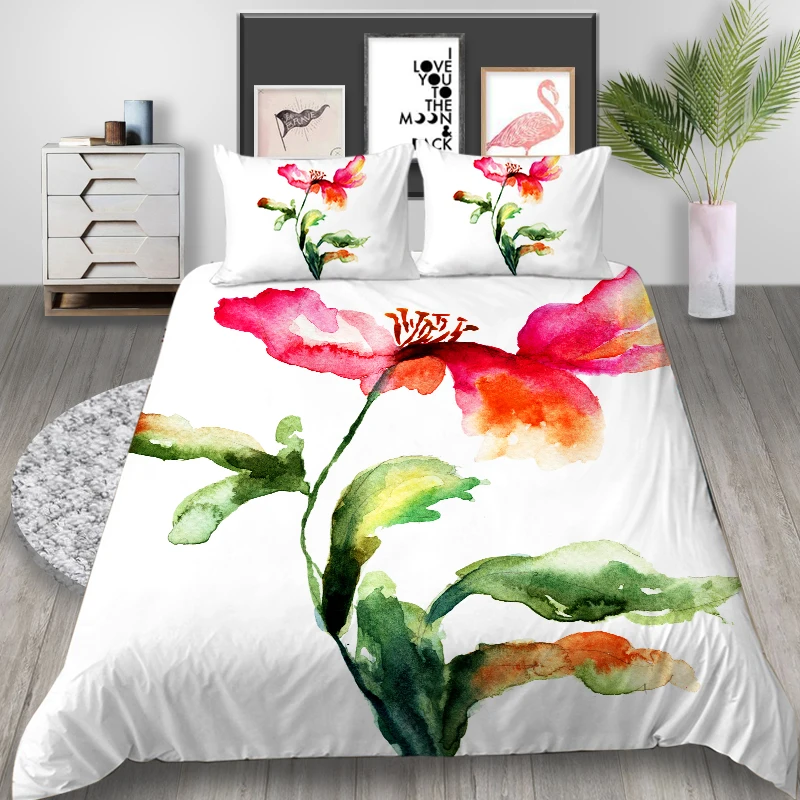 

Thumbedding Flower Bedding Set For Girls Artistic Beautiful Duvet Cover Queen King Twin Full Single Double Unique Design Bed Set