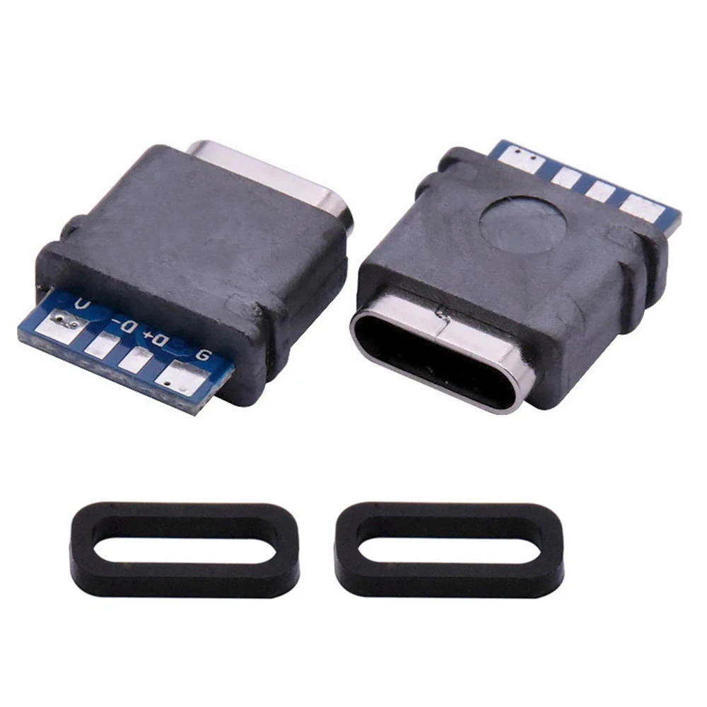 

2-10pcs Waterproof USB C Jack Type-C 4Pin Female Connector Port Data Socket For DIY PCB Solder Design Charging Data Transmission