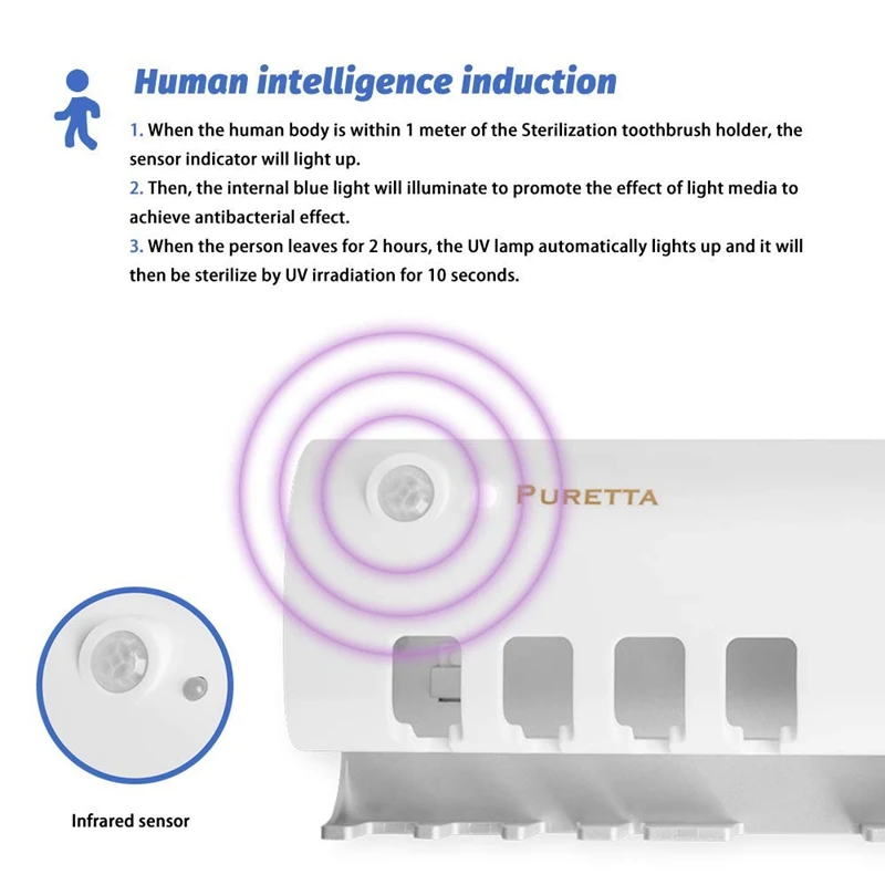 УФ-стерилизатор зубной щетки на солнечной батарее автоматический диспенсер для