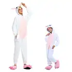 Пижама с милыми животными, розовый костюм с кроликом, комбинезон с капюшоном, детский комбинезон, кигуруми, женская одежда для сна, ночная рубашка