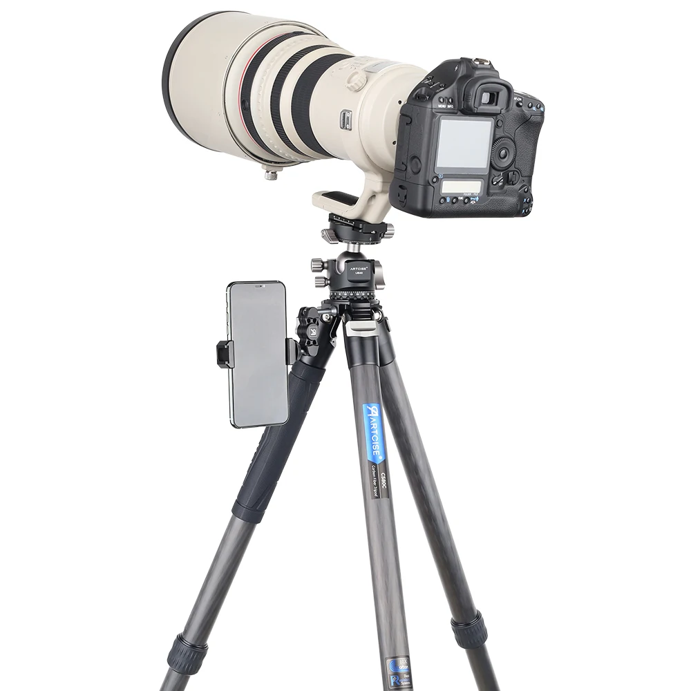 CS80C Профессиональный штатив тренога из углеволокна для камеры портативной