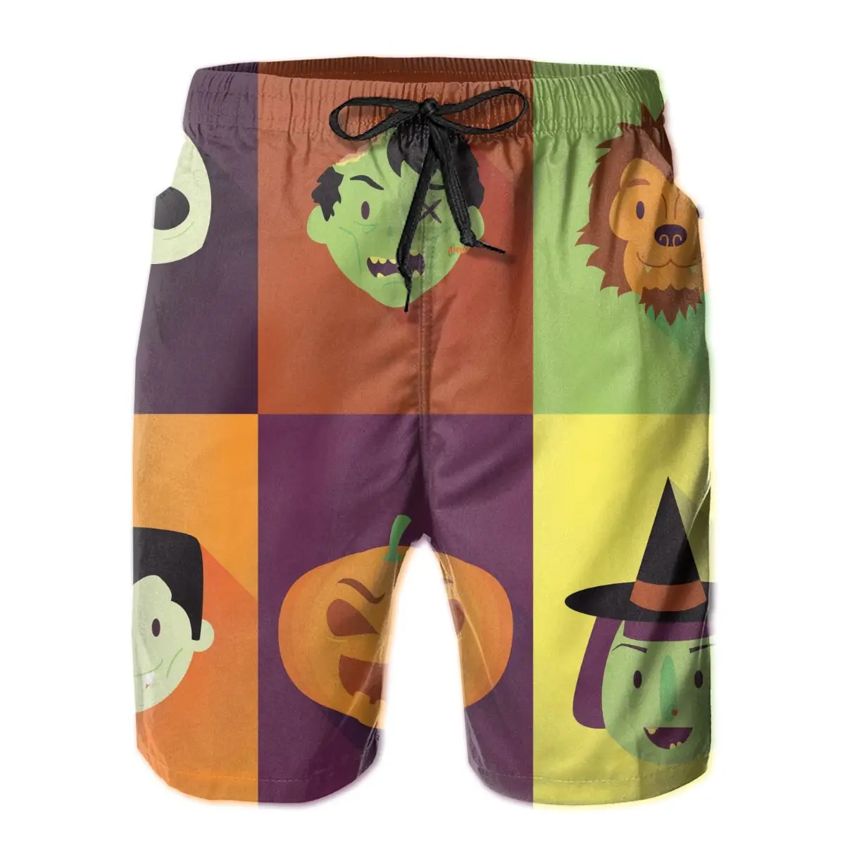 

Мужские пляжные шорты, быстросохнущие мужские плавки, мужские купальники с персонажем лица на Хэллоуин, пляжная одежда, пляжные шорты для к...