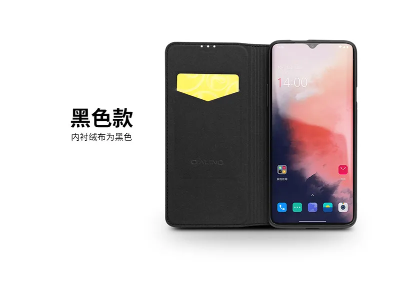 Qialino, фирменная Новинка, натуральная кожа, винтажный бизнес флип-чехол для OnePlus 7T Pro, сумка для телефона, чехол из настоящей коровьей кожи для One Plus 7