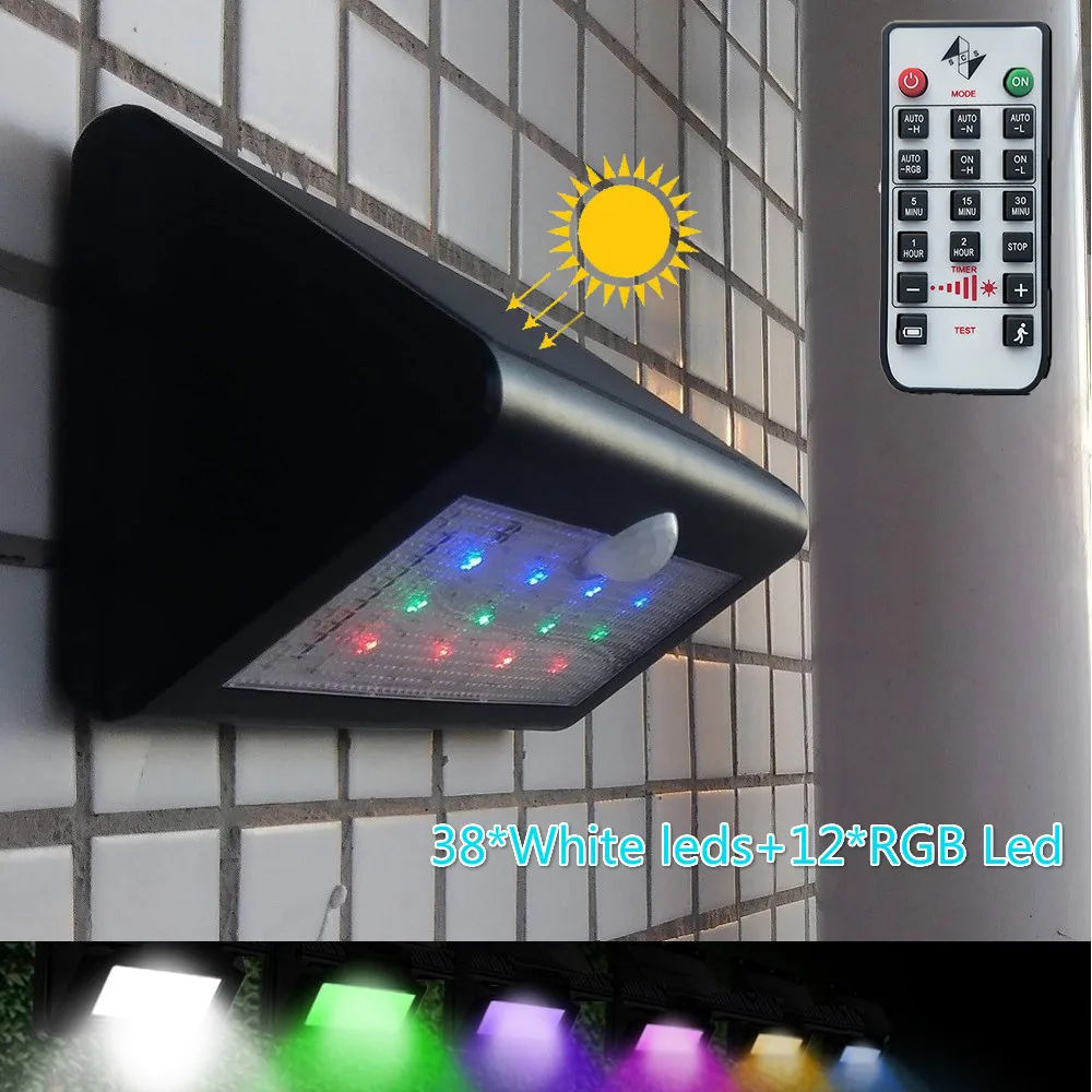 Уличная садовая настенная лампа на солнечной батарее 50 светодиодов с