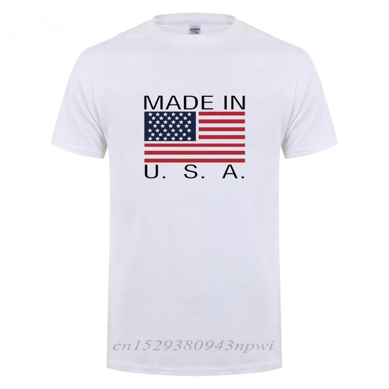 AMERICAN FLAG MADE IN USA Printed T Shirt For Men Male Short Sleeve Brand Casual O Neck T-Shirt Tshirt Summer Tops Tee