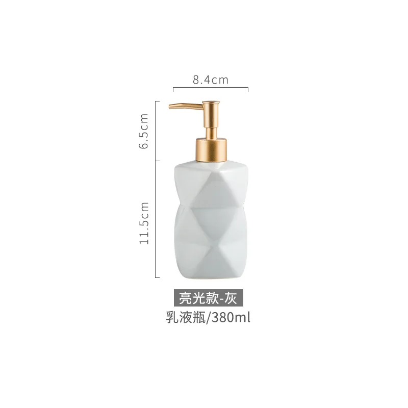 

380ML Nordic Color Glaze Ceramic Hand Sanitizer Bottles Hotel And Homestay Shower Gel Shampoo Lotion Press Bottle