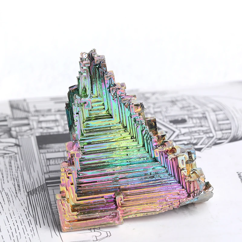 Природный бимут Башня Металл минеральные пирамиды камни камень Рейки Исцеление