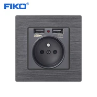 fiko gold aluminum alloy panel fr eu standard with usb %ef%bc%8c16a household wall socket 8686mm wall power outlet safety