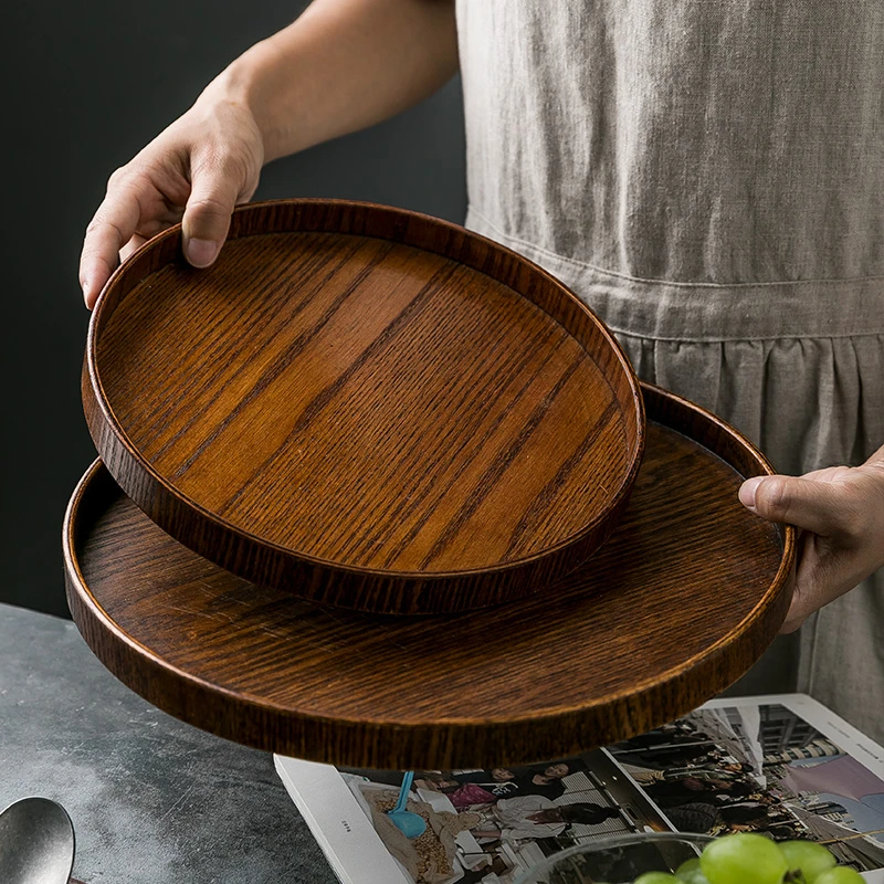 Креативный деревянный поднос большие круглые/овальные/прямоугольные поддоны
