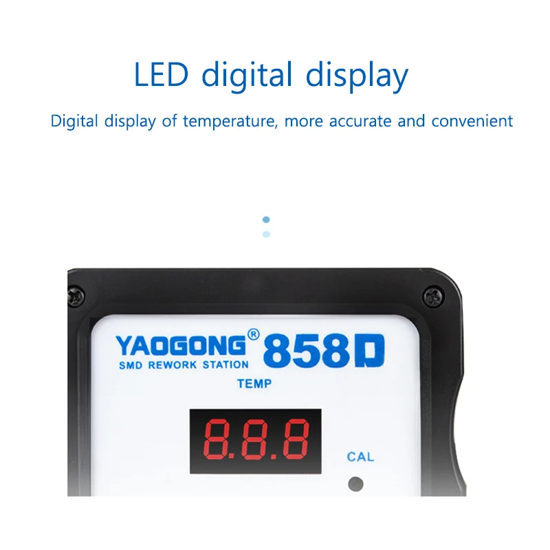 Пистолет горячего воздуха YAOGONG 858D с цифровым дисплеем и регулируемой постоянной