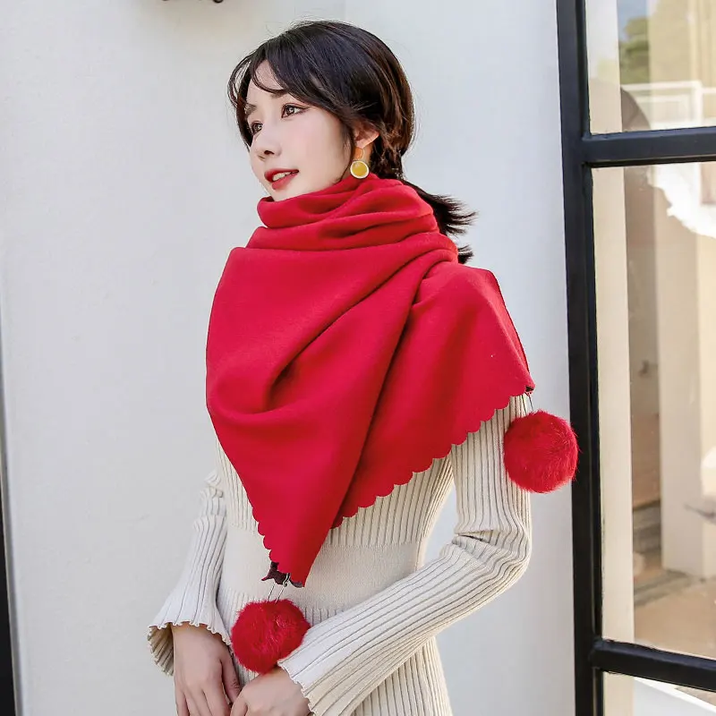 2021 зимний шарф из искусственного кашемира для женщин в Корейском стиле двух