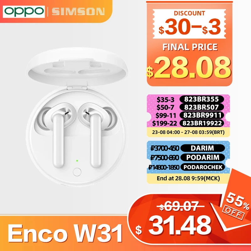 Оригинальные TWS наушники OPPO Enco W31 Bluetooth-наушники с низкой задержкой Беспроводные