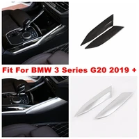 center control stalls side gear shift panel decoration cover trim fit for bmw 3 series g20 2019 2022 abs matte carbon fiber