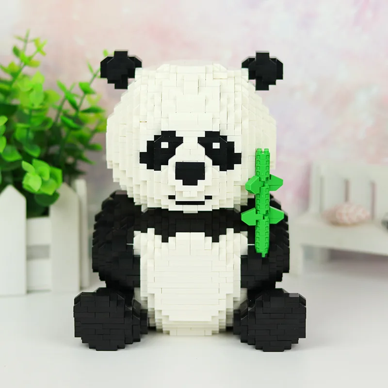 HC 1018 мультяшный китайский медведь кошка панда животное 3D модель 2444 шт DIY Мини