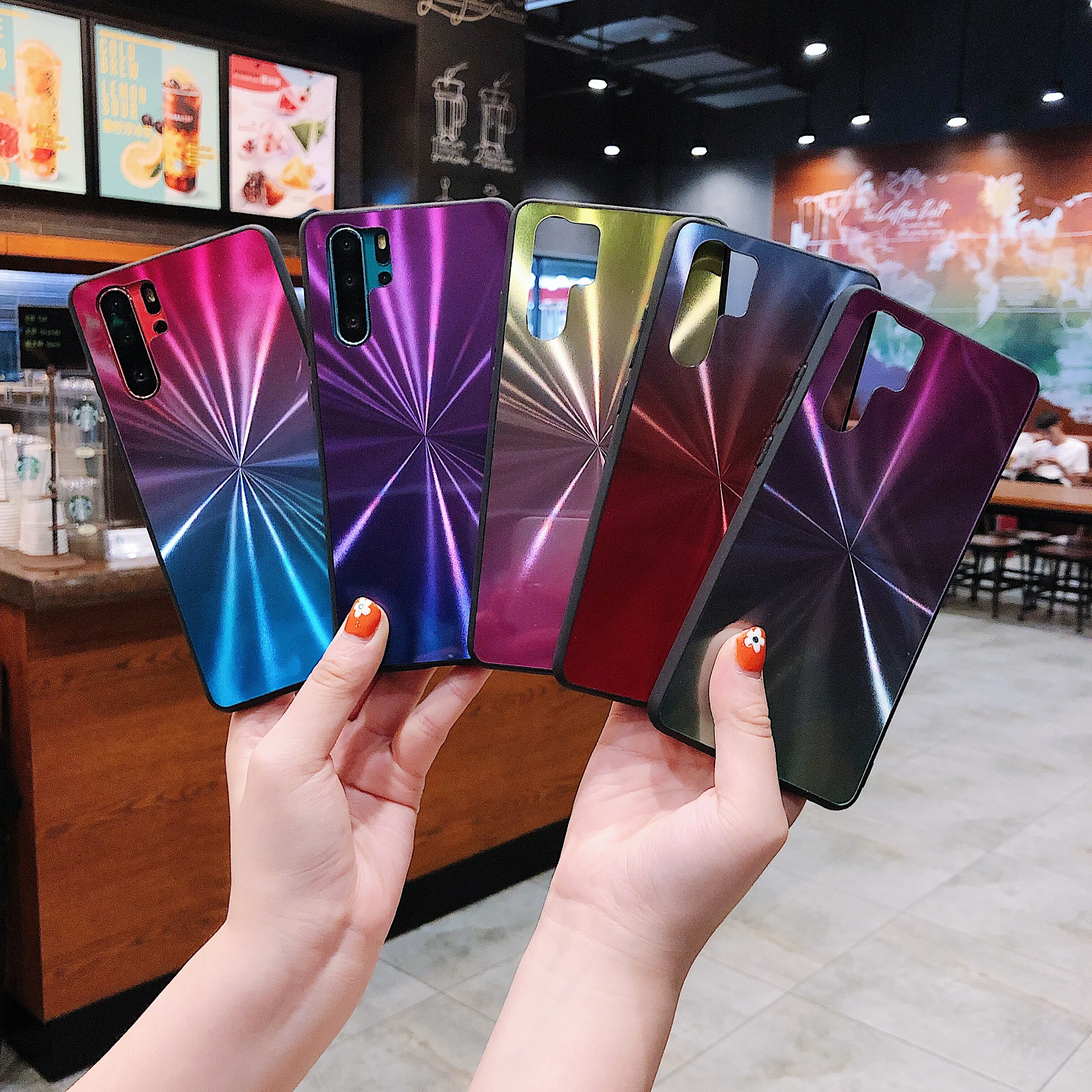 Гибридный чехол с лазерным сияющим зеркалом для Huawei Honor 8X 10 P20 P30 Mate 20 Y9 Y7 Pro Nova 3e 4e P