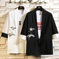 2021 japan style clothes men summer streetwear print kimono cardigan mandarin robe men unisex japanese trend kimonos